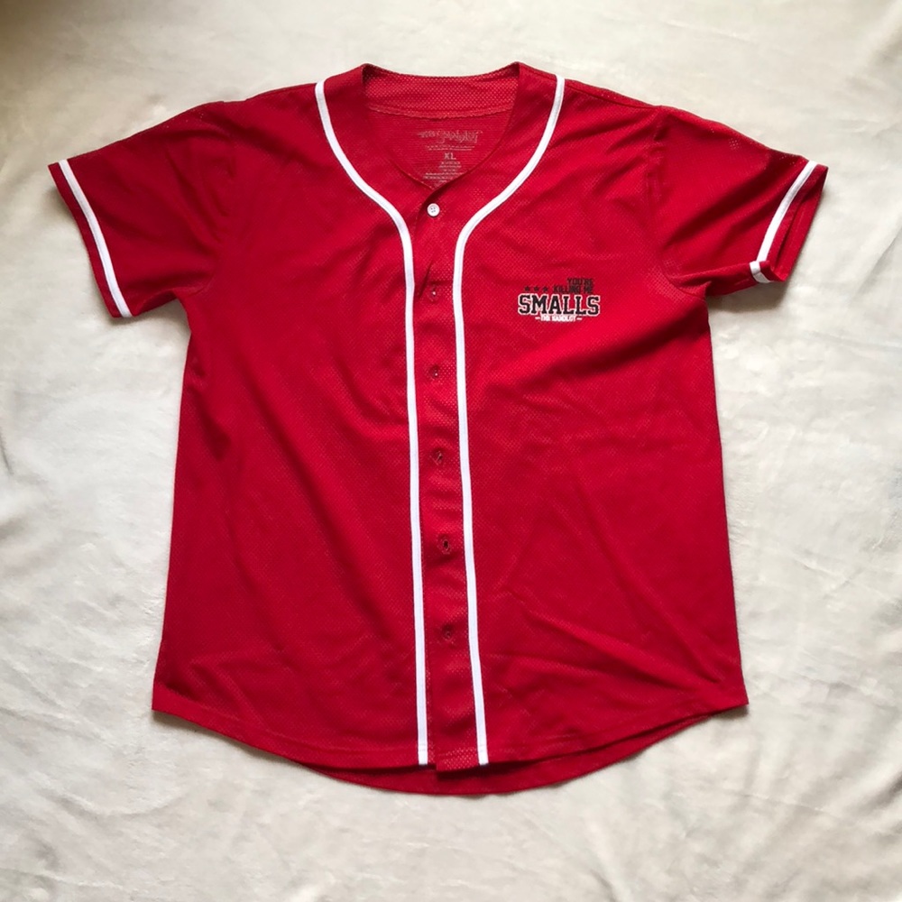 Mesh red “Smalls” baseball jersey
